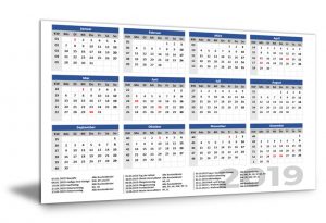Jahreskalender 2019 alle Bundeslaender